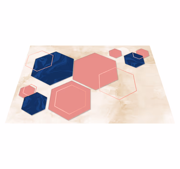 Abstracte zeshoeken vinyl tapijt geometrisch - TenStickers