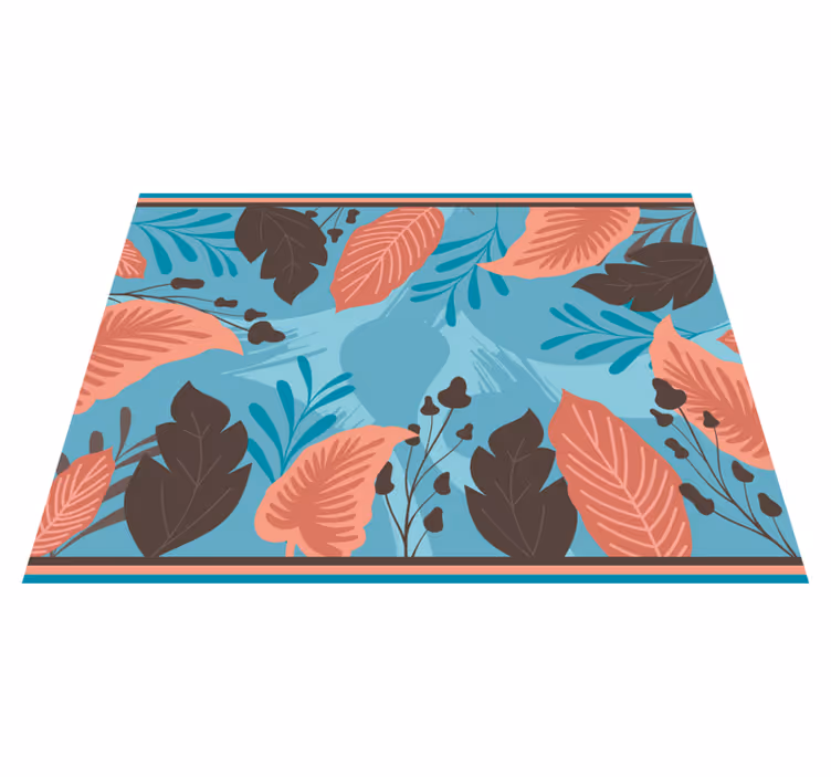 Botanische bladpatronen vinyl tapijt bloemen en planten - TenStickers