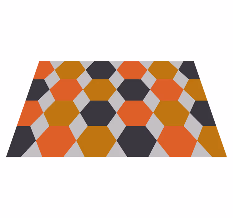 Zeshoekig patroon vinyl tapijt geometrisch - TenStickers