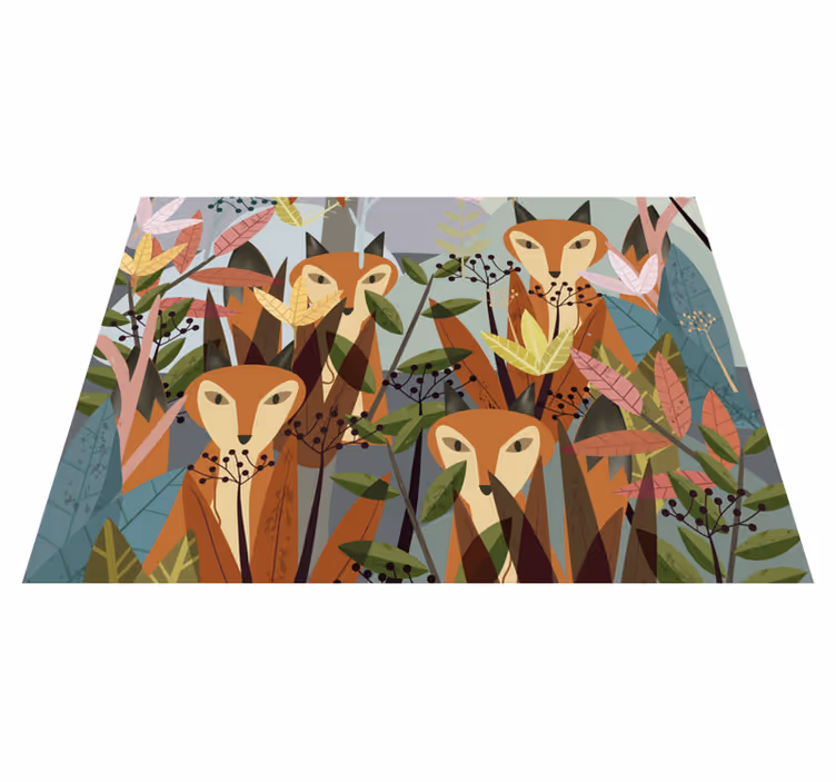 Bosfauna kunst dieren vinyl tapijt - TenStickers