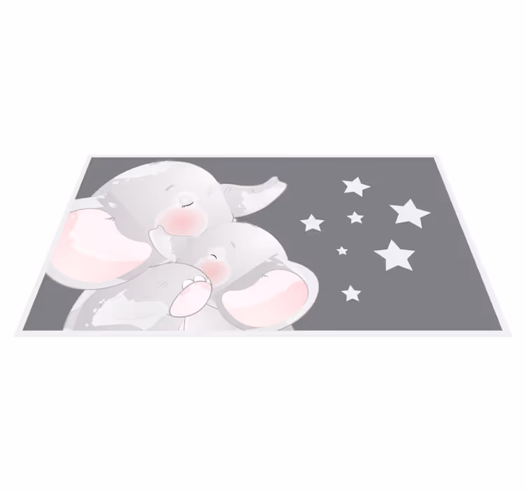 Slapende olifanten vinyl tapijt kind - TenStickers