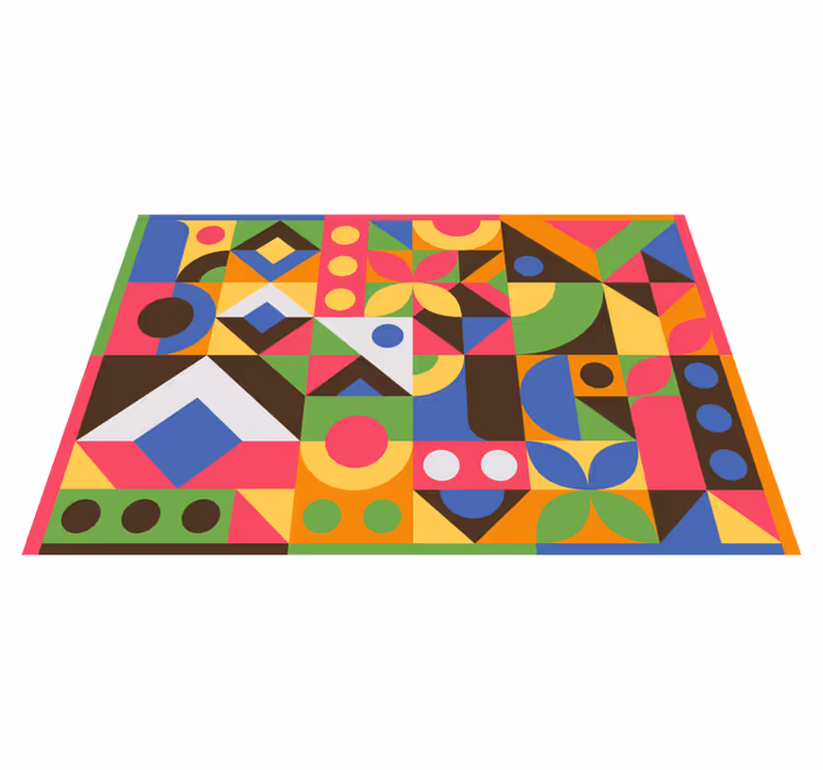 Geometrische vormen abstract vinyl tapijt  - TenStickers