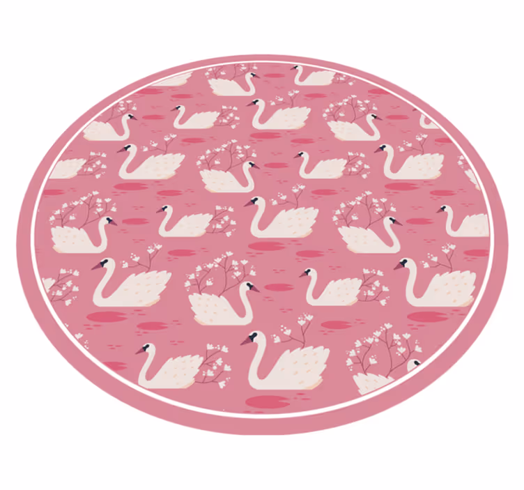 De rust van het zwanenmeer vinyl tapijt badkamer - TenStickers