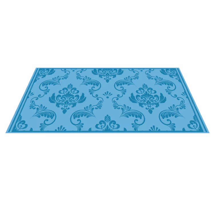 Barok patroon vinyl tapijt blauw - TenStickers