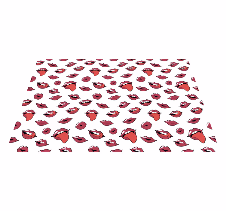 Pop-art lippen vinyl tapijt tiener - TenStickers
