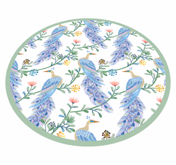 Gevederde elegantie dieren vinyl tapijt - TenStickers
