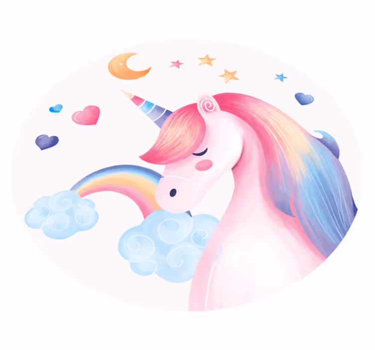 Eenhoorn fantasie vinyl tapijt voor meer kinderen - TenStickers