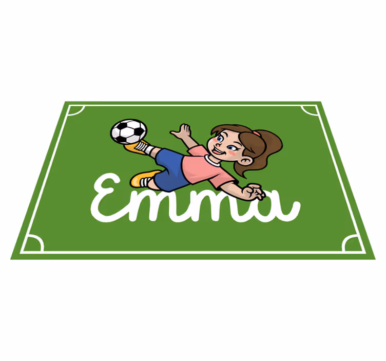 Voetbalveld vinyl tapijt met naam - TenStickers