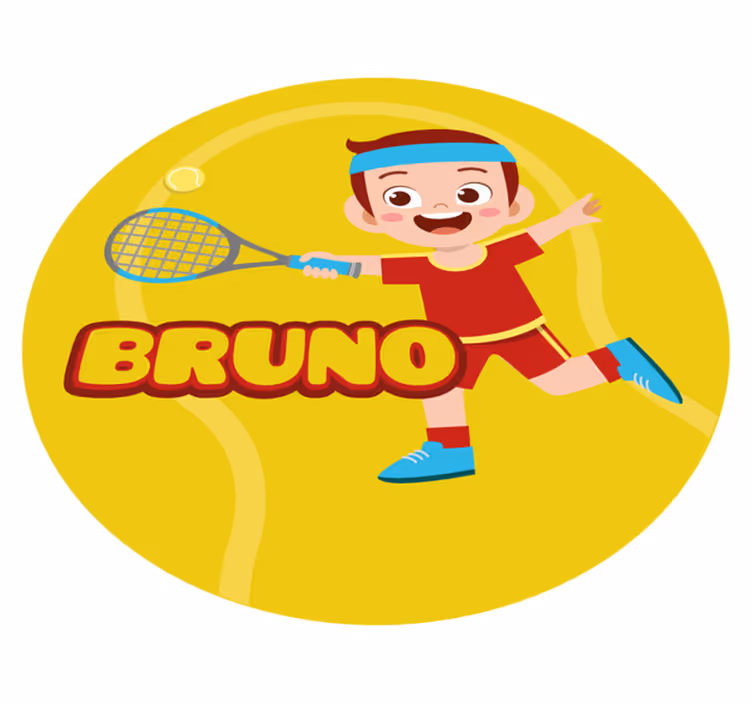 Gepersonaliseerde sporten vinyl tapijt met naam - TenStickers