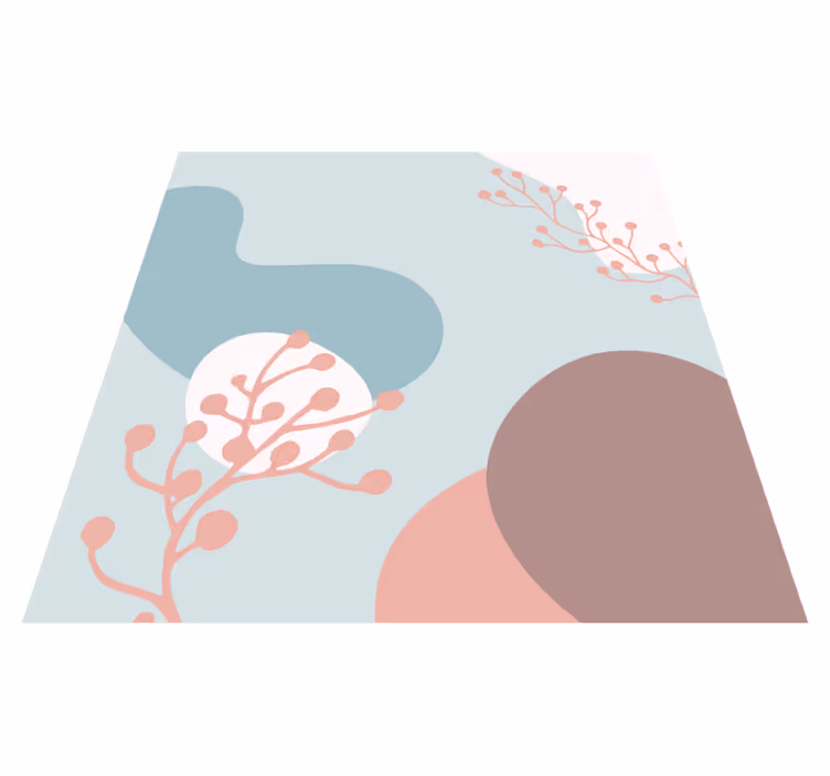 Abstracte botanische vormen vinyl tapijt - TenStickers