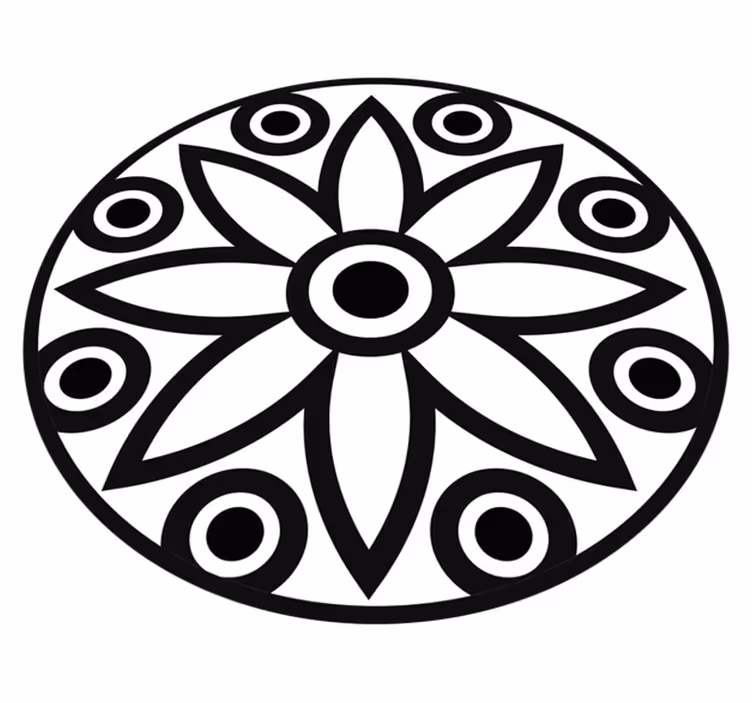 Circulair mandala-ontwerp vinyl tapijt geometrisch - TenStickers