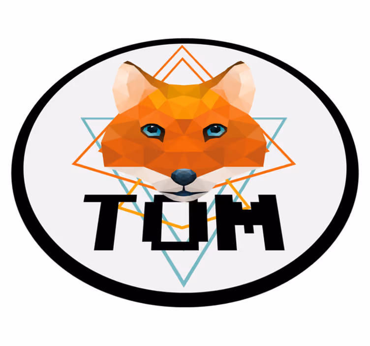 Geometrische voscirkel vinyl tapijt met naam - TenStickers