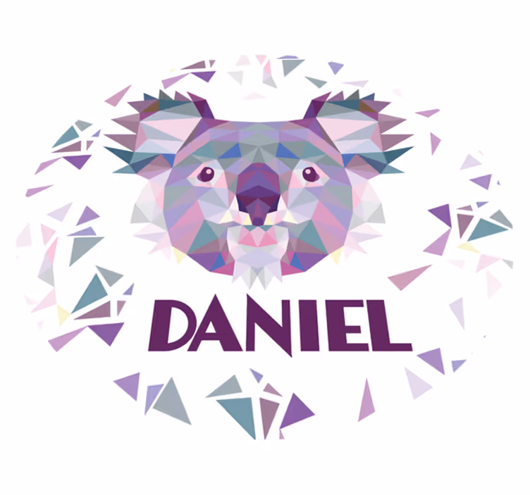 Geometrische beer vinyl tapijt met naam - TenStickers