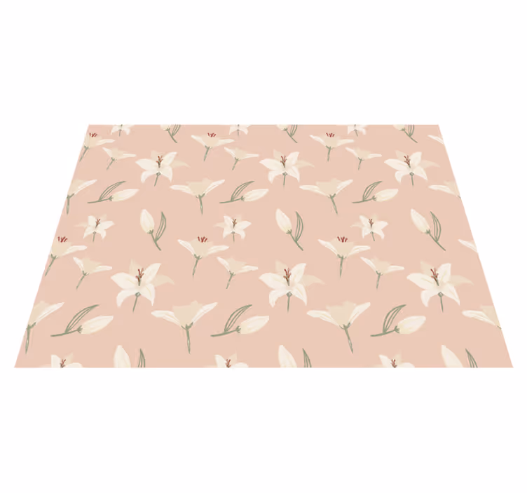 Bloemige pastel elegantie vinyl tapijt bloemen en planten - TenStickers