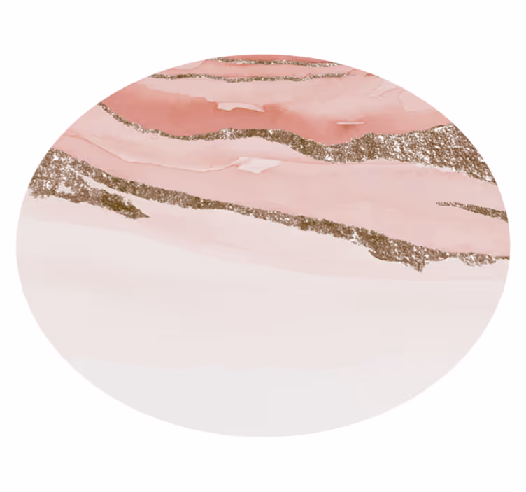 Roze marmeren ontwerp vinyl tapijt rond - TenStickers