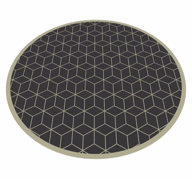 Geometrisch patroon vinyl tapijt rond - TenStickers