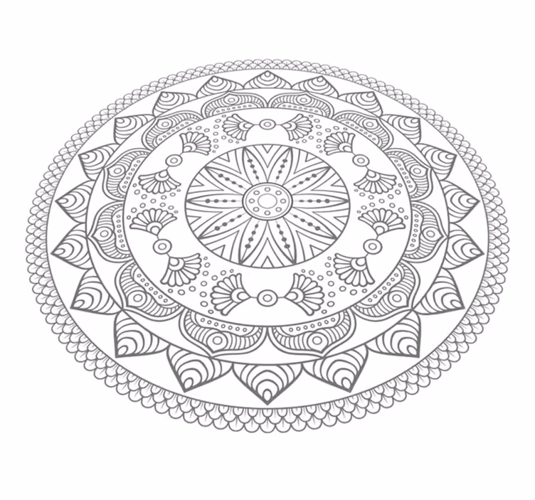Vinyl tapijt mandala cirkelvormig mandala patroon - TenStickers