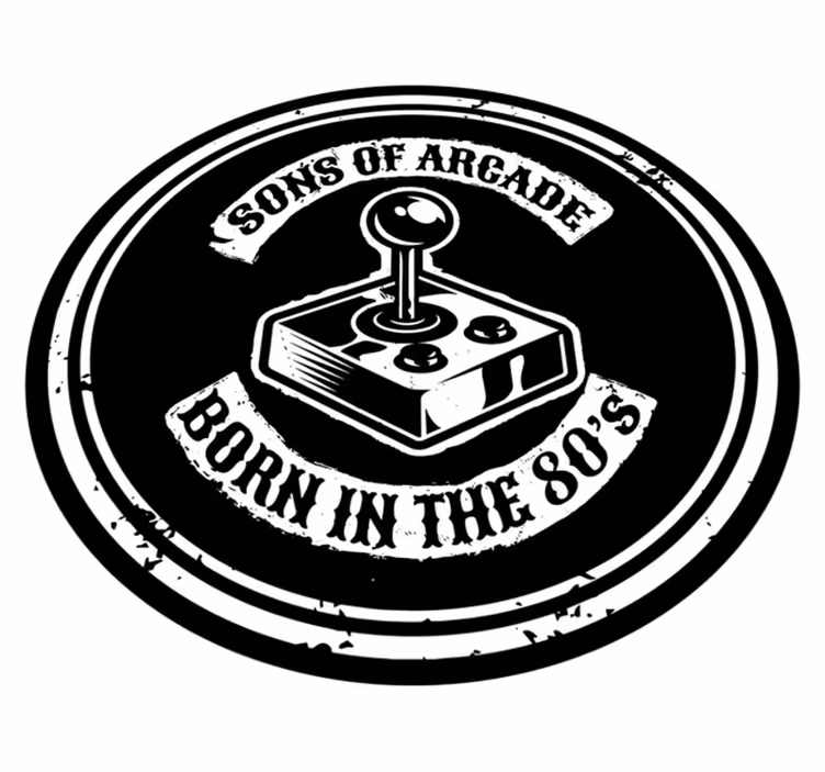 Arcade Nostalgia Born 80s vinyl tapijt zinnen en teksten - TenStickers