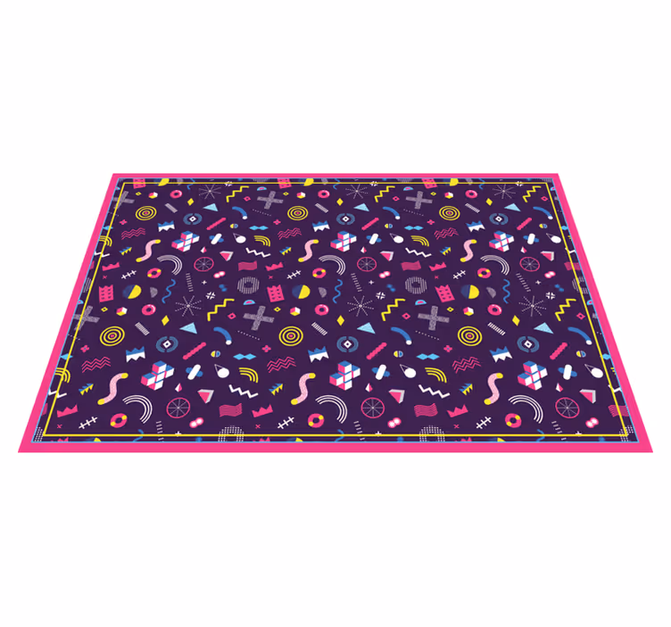 Kleurrijke Geometrische Vormen vinyl tapijt - TenStickers