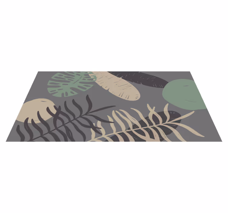 Botanisch bladpatroonontwerp Vinyl tapijt Bloemen en planten - TenStickers