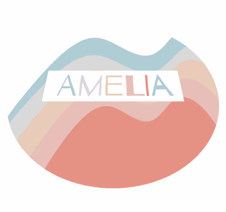 Abstract pastel Vinyl tapijt met naam - TenStickers