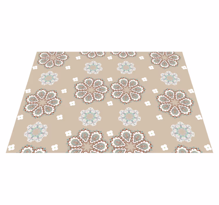 Mozaïek bloemen patroon Vinyl tapijt Bloemen en planten - TenStickers