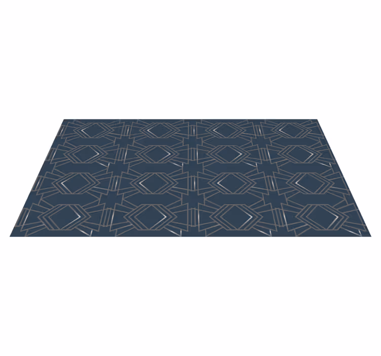 Geometrisch Patroon donkergrijs vinyl tapijt - TenStickers