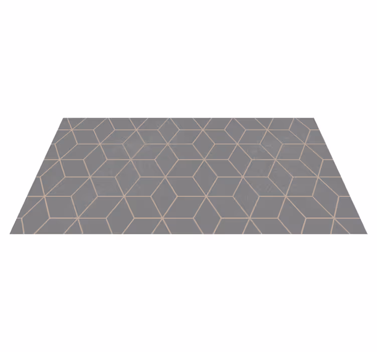 Geometrisch Grijs Hexagoon Patroon vinyl tapijt - TenStickers