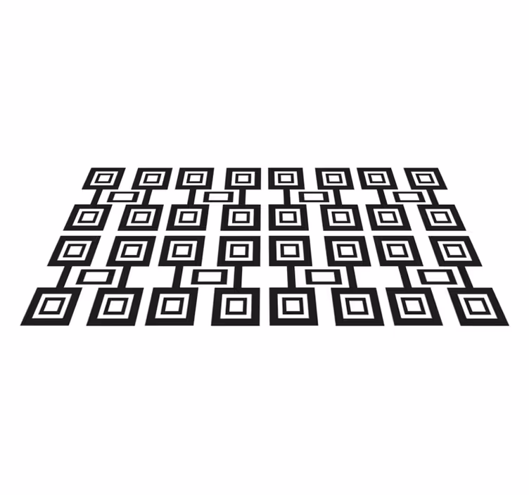 Geometrische vierkantenstructuur vinyl tapijt geometrisch - TenStickers