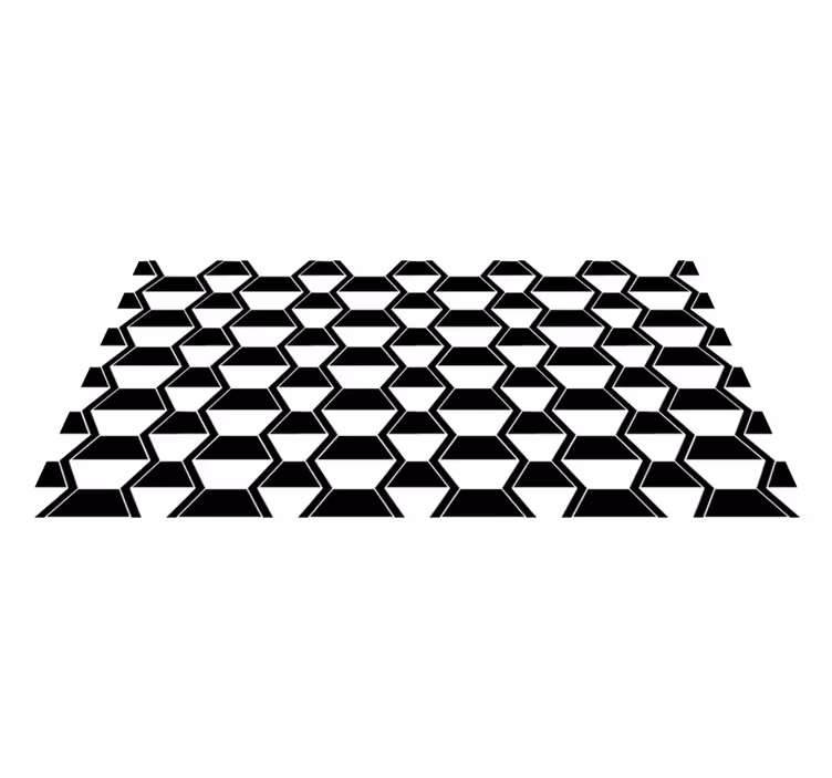 Geometrisch zwart-wit patroon vinyl tapijt - TenStickers