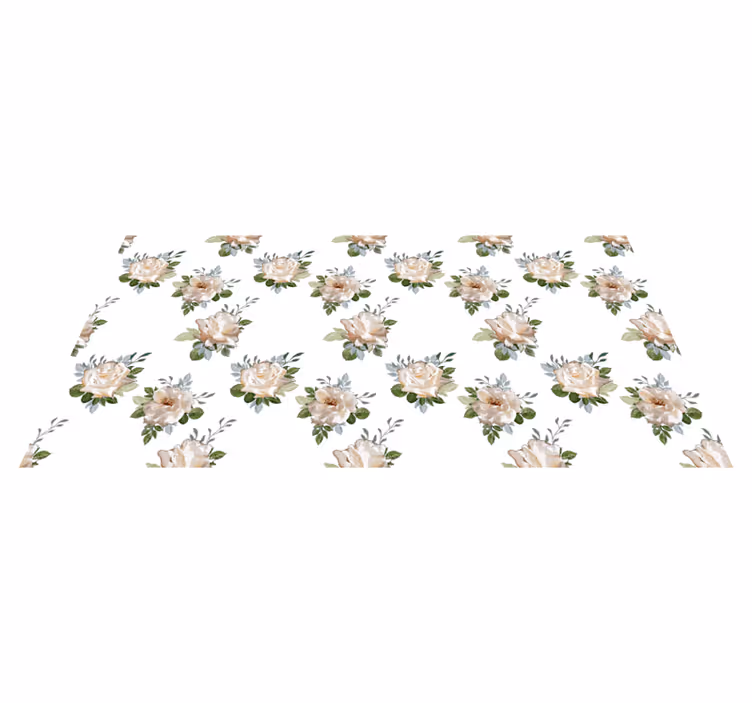 Bloemenelegantie Vinyl tapijt Bloemen en planten - TenStickers