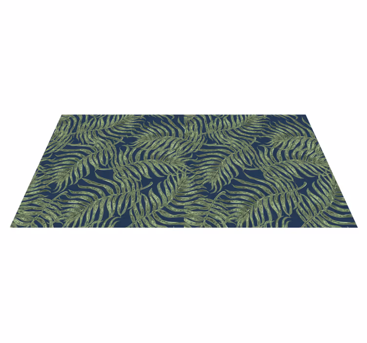 Tropisch bladpatroon Vinyl tapijt Bloemen en planten - TenStickers