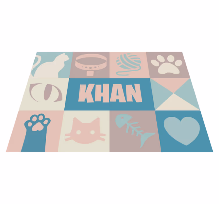 Vinyl tapijt kat gepersonaliseerd - TenStickers