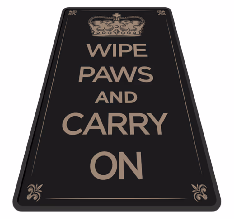 Vinyl vloerkleed dieren wipe paws and carry on - TenStickers