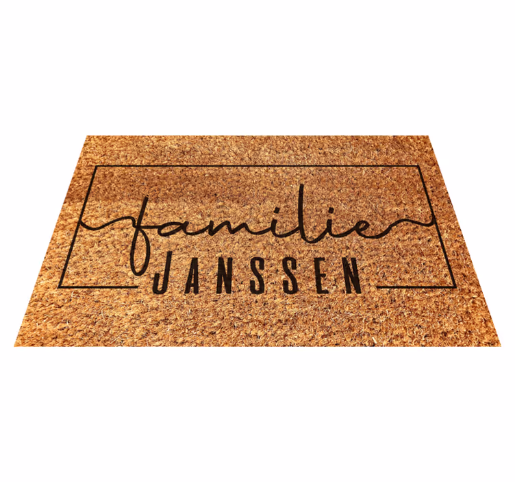 Gepersonaliseerde familienaam deurmat vinyl vloerkleed - TenStickers