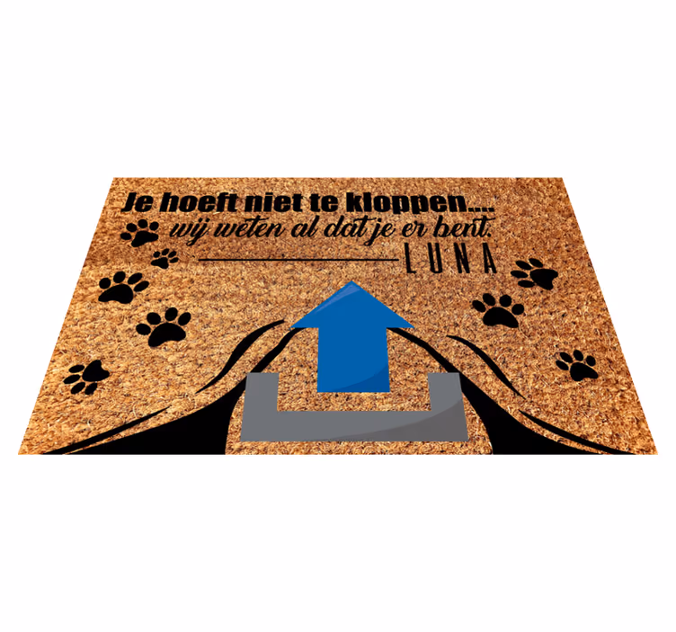 Gepersonaliseerde hondennaam deurmat - TenStickers