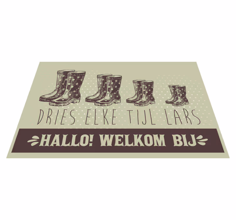 Vinyl vloerkleed welkom familienaam - TenStickers