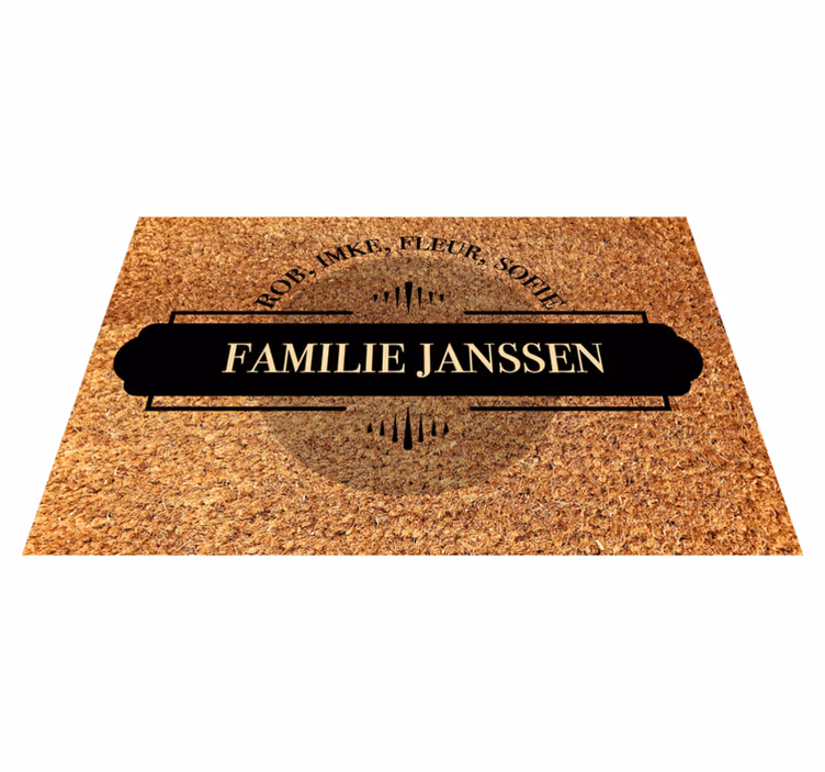 Vinyl vloerkleed gepersonaliseerde familienamen - TenStickers