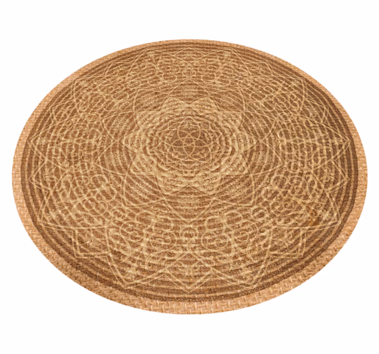 Elegant bruin patroon vinyl tapijt mandala - TenStickers