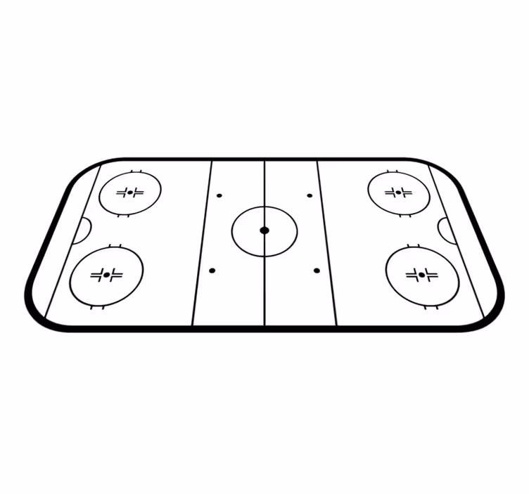 Ijshockeybaan vinyl tapijt spel - TenStickers