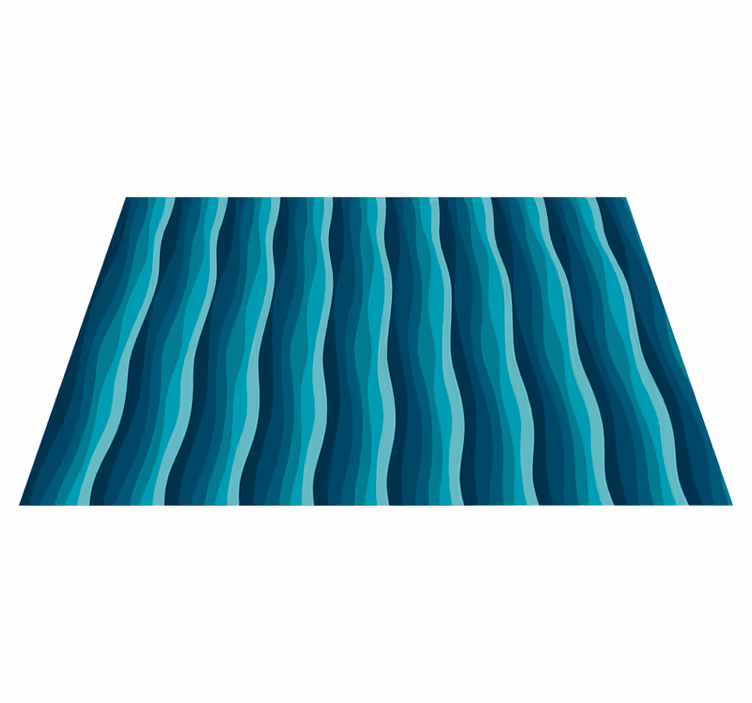 Serene blauwe golven vinyl tapijt woonkamer - TenStickers