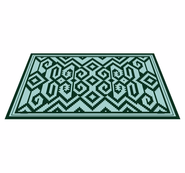 Groene geometrische patronen vinyl tapijt Scandinavisch - TenStickers