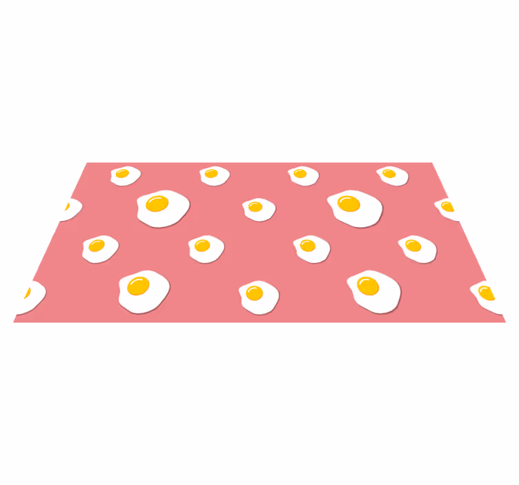 Spiegelei-ontwerp vinyl vloerkleed keuken - TenStickers