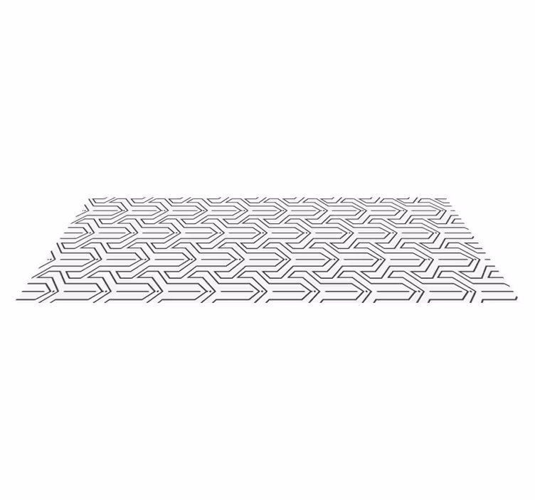 Wit vinyl tapijt met zwart geometrisch patroon - TenStickers
