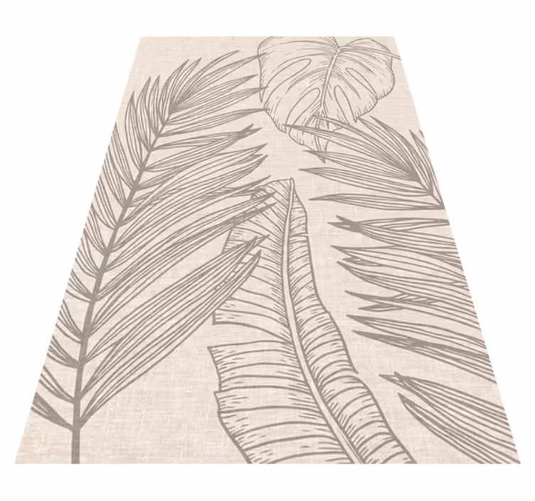 Tropische weefseleffect Vinyl tapijt planten - TenStickers