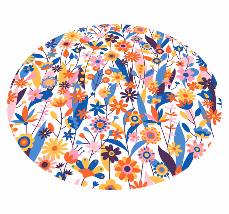 Kleurrijke bloemen Natuur vinyl tapijt - TenStickers