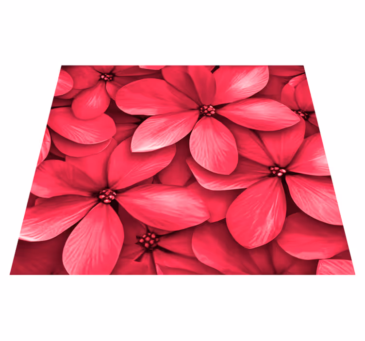 Digitale rode bloemen Vinyl tapijt hal - TenStickers