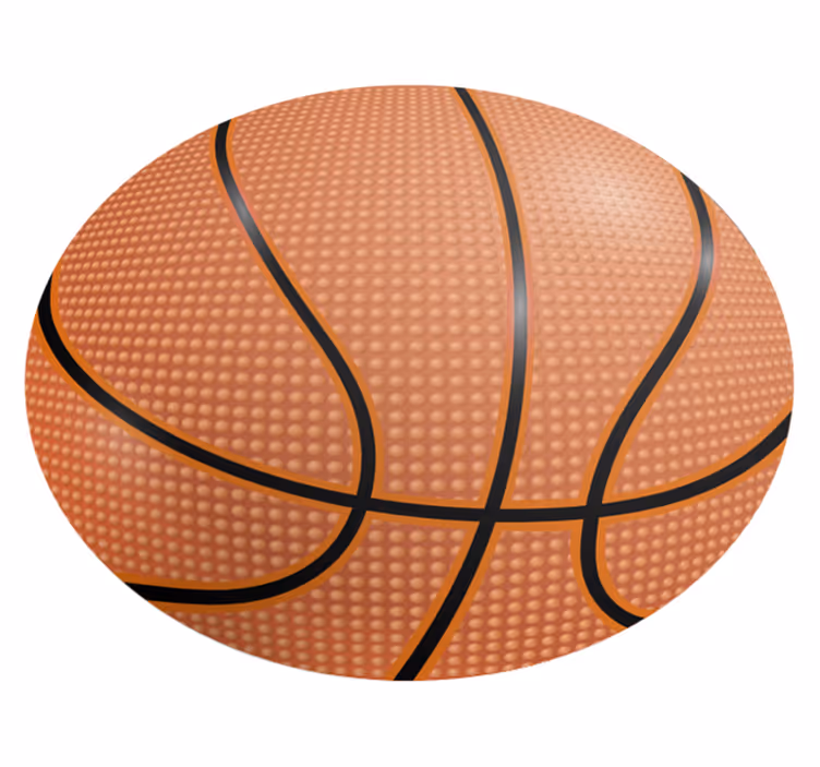 Vinyl tapijt met vorm en plaatje van basketbal - TenStickers