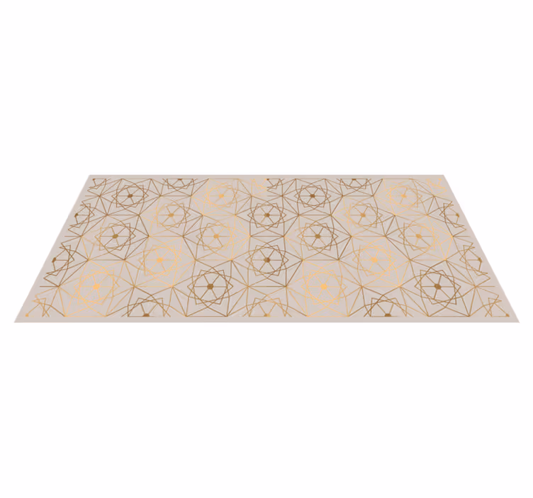 Grijs vinyl tapijt met gouden lijnen patroon - TenStickers