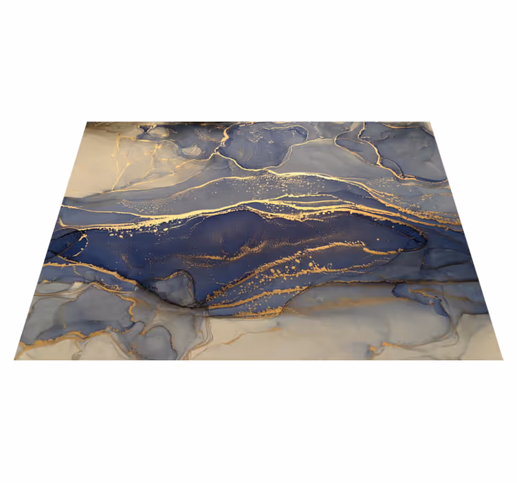 Navy blauwe rots stenen structuur vinyl tapijt - TenStickers